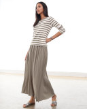 Long Pleated Skirt, Petite