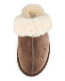 Scuffette Shearling Slide Slipper, Espresso