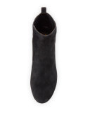 Betsy Suede Block-Heel Bootie, Black