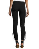 The Getaway Laced Crepe Pants, Black