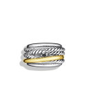 Crossover Narrow Ring with Silver/Gold