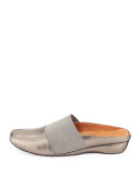 Iso Stretch-Panel Leather Mule, Graphite