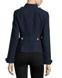 Huntingdale Military Button Jacket, Ink Blue