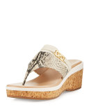 Lindy Grand Thong II Wedge Sandal, Snake