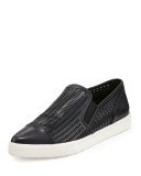 Payer Perforated Pointed-Toe Slip-On Sneaker, Black