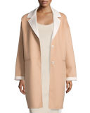 double-face wool-blend cocoon coat