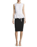 High-Waist Pencil Skirt, Black
