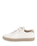 Leather Lace-Up Sneaker, White