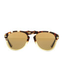649-Series Acetate Sunglasses, Beige/Tortoise