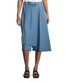 Seri Cotton Denim Skort, Blue