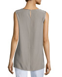 Merryn Bias-Cut Silk Combo Blouse