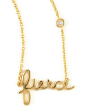 Fierce Word Diamond-Detail Gold-Plate Necklace