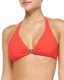 Logo Halter-Neck Swim Top