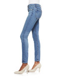Lightly Distressed Skinny Ankle Jeans