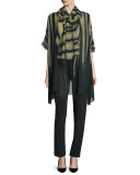 Exotic Elements Open-Front Cardigan, Moss/Black, Plus Size 