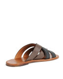 Woven Leather Crisscross Sandal, Navy/Brown