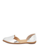 Prue Metallic d'Orsay Flat, Silver