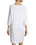 Pure Essence 3/4-Sleeve Gown, Off White