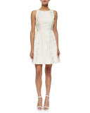 Sleeveless Jacquard Fit & Flare Dress