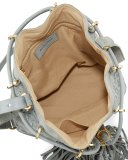 Vicki Small Suede Bucket Bag, Skylight