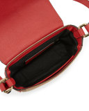 Girls' Check Leather-Trim Ladybug Crossbody Bag, Parade Red/Tan