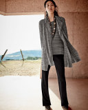 Scoop-Neck Knit Tank, Neutral Gray/Black, Plus Size