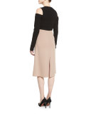 Abalone Cold-Shoulder Combo Dress