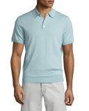 Short-Sleeve Cashmere-Silk Polo Shirt, Mint