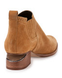 Kori Suede Lift-Heel Bootie, Sahara
