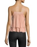 Sandro Velvet Tiered Slip Top