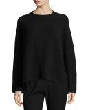 Raglan-Sleeve Merino Boxy Sweater