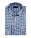 Box-Check Slim-Fit Dress Shirt, Blue