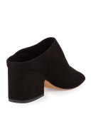 Petra Suede Block-Heel Mule Sandal