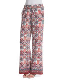 Aryn Folkloric Printed Silk Pants