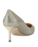 Romy Glitter Pointed-Toe 60mm Pump, Champagne