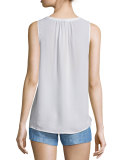 Giovanna Lace-Trim Silk Top