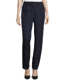 Tencel® Linen Straight-Leg Ankle Pants, Midnight