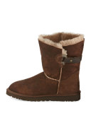 Nash Aviator Shearling Fur Boot, Chocolate