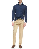 1/2-Zip Jersey Pullover Sweater, Navy 