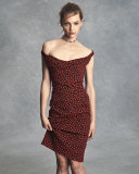 Fitted Floral-Print Cocktail Dress, Red/Multi