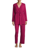 Lux Jersey 3-Piece Pajama Set, Ruby