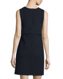 Sleeveless Textured Sheath Dress, Night Blue