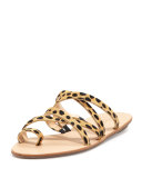 Sarie Cheetah-Print Calf-Hair Sandal, Cheetah