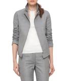 Structured Long-Sleeve Jacket, Silver Charm