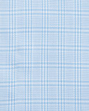 Textured Glen Plaid Dress Shirt, Blue/White
