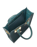 Albion Mini Leather Tote Bag, Forest Green