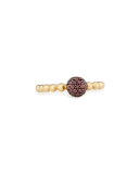 Molten 18K Gold & Pavé Red Diamond Stacking Ring, Size 7