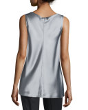 Portman Sleeveless Silk Blouse, Zinc