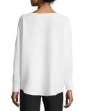 Crewneck Long-Sleeve Blouse