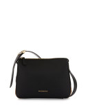 Helmsley Small Leather & House Check Crossbody Bag, Black